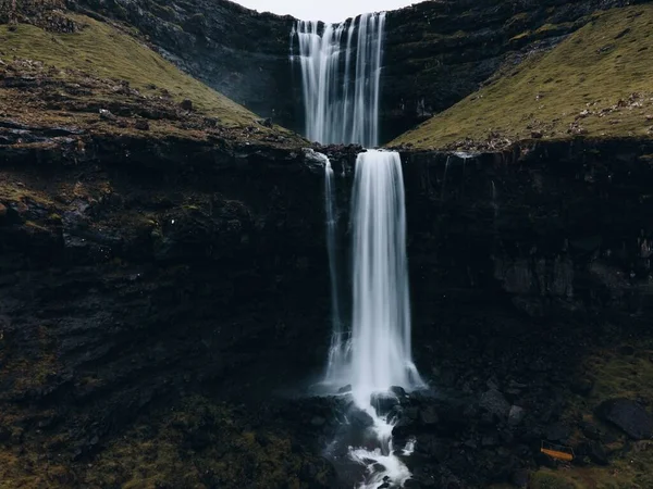 法罗群岛的Fossa瀑布 — 图库照片