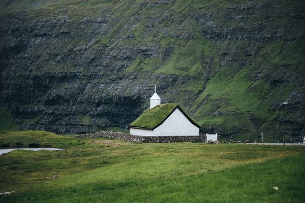 Saksunar Kirkja Saksun Ilhas Faroé — Fotografia de Stock