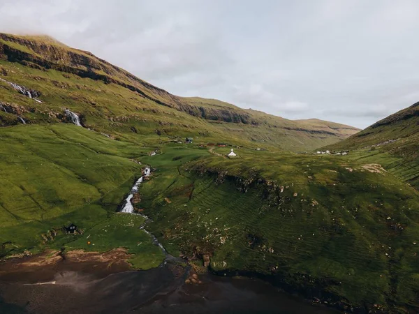 Вид Вокруг Саксуна Стреймой Фарерские Острова — стоковое фото