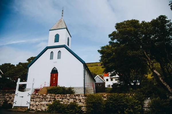 Kvivikskyrkan Kvivik Färöarna — Stockfoto