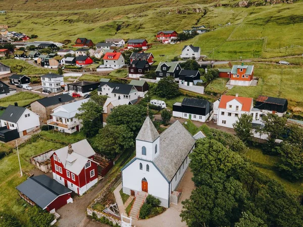 Das Dorf Kvivik Auf Den Färöern — Stockfoto