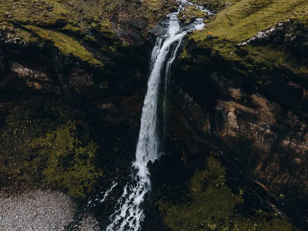 Cascata Skardsafossur Vagar Nelle Isole Faroe — Foto Stock