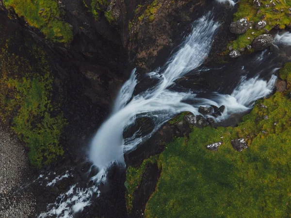 Skardsafossur Wasserfall Auf Vagar Auf Den Färöern — Stockfoto