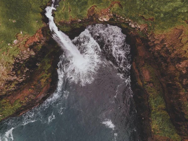 Cachoeira Mulafossur Perto Gasadalur Nas Ilhas Faroé — Fotografia de Stock