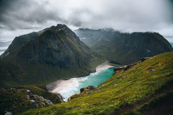 Απόψεις Του Ryten Στις Νήσους Lofoten Στη Νορβηγία — Φωτογραφία Αρχείου