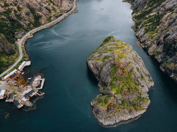 ノルウェーのロフテン諸島のヌスフィヨルドからの眺め — ストック写真
