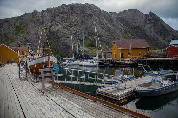 Uitzicht Vanaf Nusfjord Lofoten Noorwegen — Stockfoto
