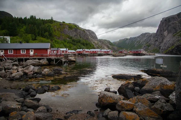 Uitzicht Vanaf Nusfjord Lofoten Noorwegen — Stockfoto