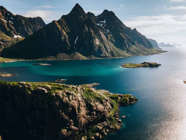 Widok Maervoll Lofoten Norwegii — Zdjęcie stockowe