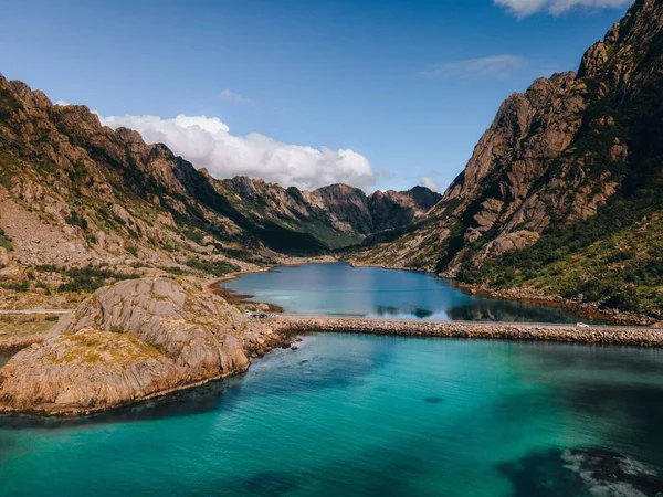 Uitzicht Vanaf Djupfjorden Lofoten Noorwegen — Stockfoto