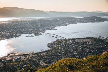 Tromso 'nun manzarası, Norveç Fjellheisen Dağından