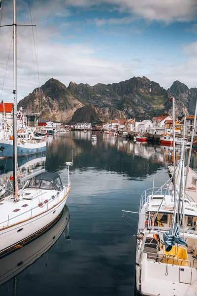 Uitzicht Henningsvaer Lofoten Noorwegen — Stockfoto