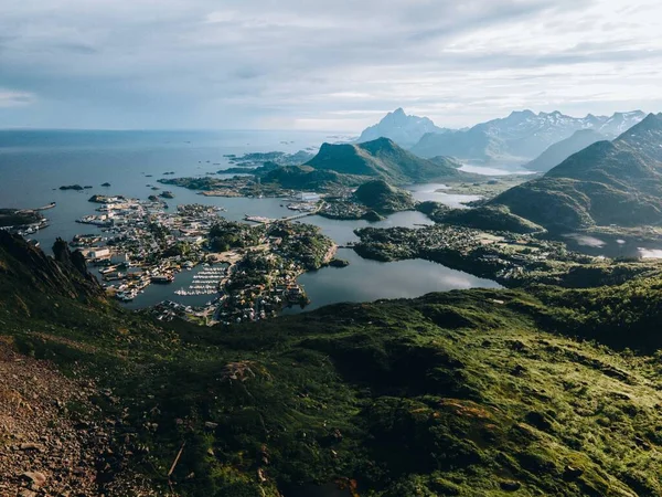 Απόψεις Της Svolvaer Στις Νήσους Lofoten Στη Νορβηγία — Φωτογραφία Αρχείου