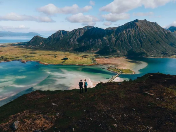 Θέα Από Την Πεζοπορία Matmora Στις Νήσους Lofoten Στη Νορβηγία — Φωτογραφία Αρχείου