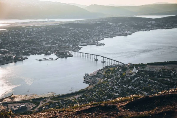 Вид Тромсо Норвегія Гори Феллхейзен — стокове фото
