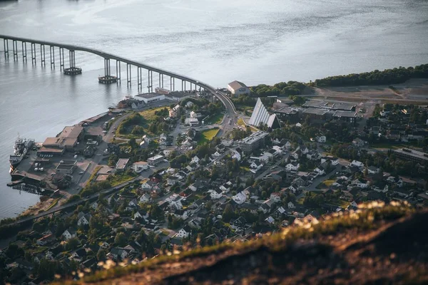 Uitzicht Tromso Noorwegen Vanaf Fjellheisen Mountain — Stockfoto