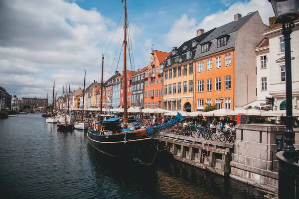 Kopenhag Danimarka Nyhavn Limanı — Stok fotoğraf