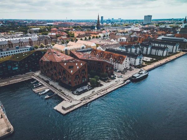 Drone对丹麦哥本哈根的空中观察 — 图库照片