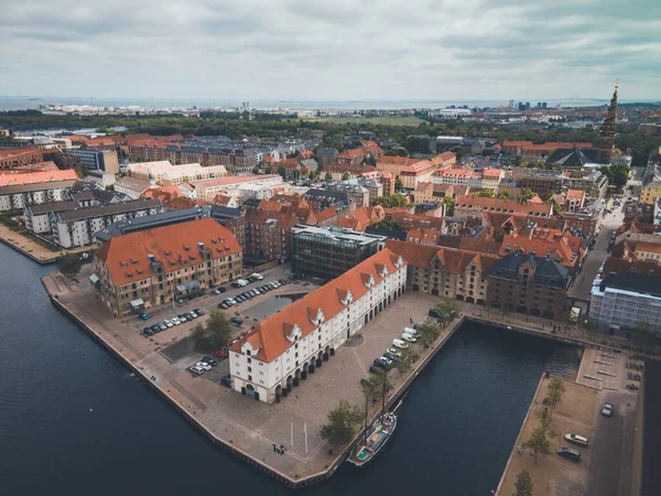 Widok Lotu Ptaka Kopenhaga Dania Przez Drone — Zdjęcie stockowe