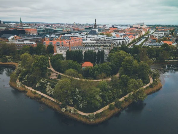 Stadsgraven Und Christianshavn Kopenhagen Dänemark Drohne — Stockfoto