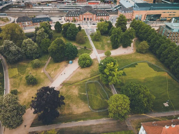 ドローンによるデンマークのオデンセ城 オデンススロット — ストック写真