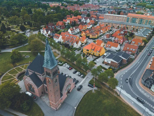 Ansgar Kirke Odense Denmark Drone — Stock fotografie