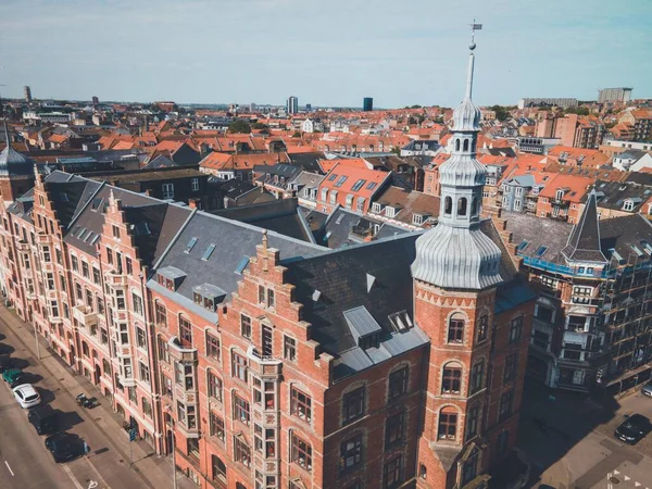 Mejlborg Historical Landmark Aarhus Dinamarca Por Drone — Fotografia de Stock