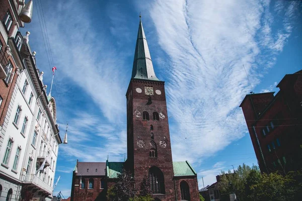 Aarhuská Katedrála Domkirke Dánském Aarhusu Jutsko — Stock fotografie