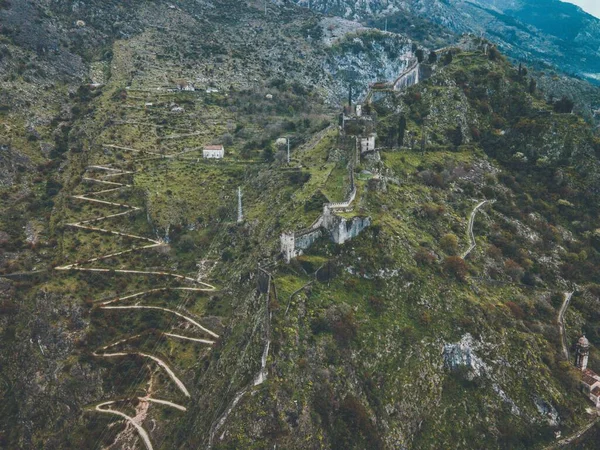Drone Views San Giovanni Castle Kotor Montenegro — Stock Photo, Image
