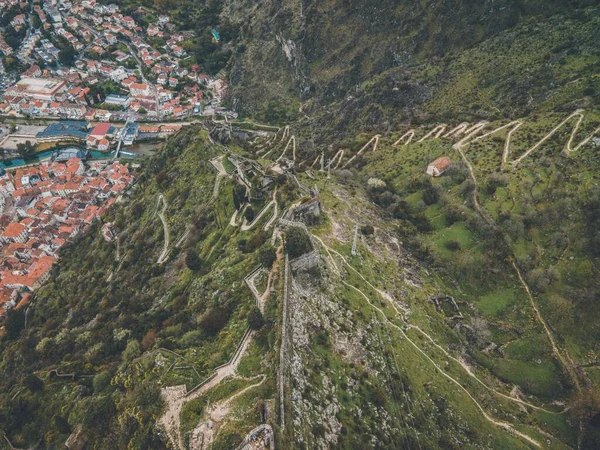 Drone Views San Giovanni Castle Kotor Montenegro — Stock Photo, Image