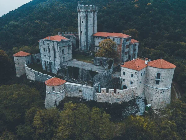Castelo Branik Rihemberk Por Drone Eslovénia — Fotografia de Stock
