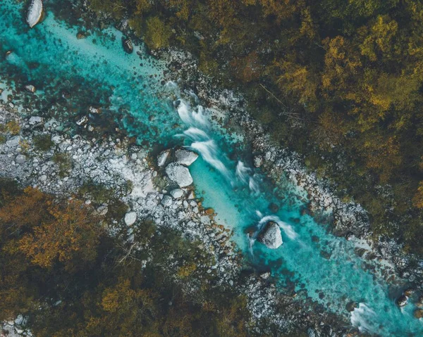 Vistas Del Dron Del Río Soca Eslovenia — Foto de Stock