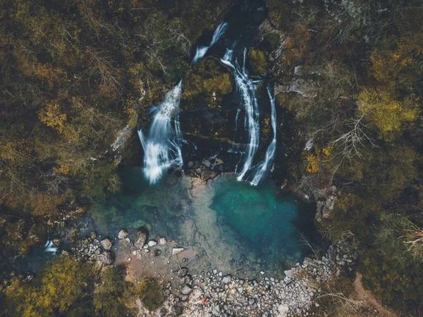 Slap Virje Virje Waterfall Por Drone Eslovênia — Fotografia de Stock