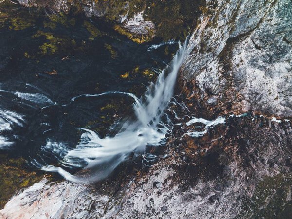 Slap Boka waterfall by Drone in Slovenia