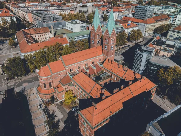 Drohnenansichten Der Franziskanerkirche Von Maribor Maribor Slowenien — Stockfoto