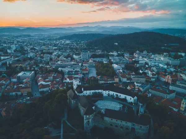 Pohled Hrad Lublaň Slovinsku — Stock fotografie