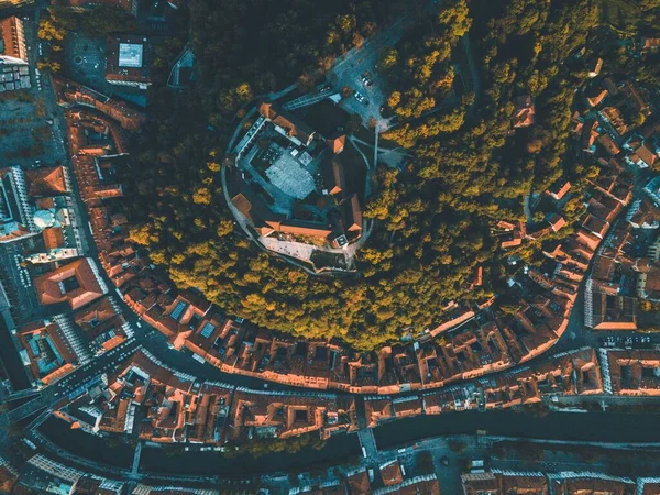 Vistas Drone Castelo Ljubljana Eslovênia — Fotografia de Stock