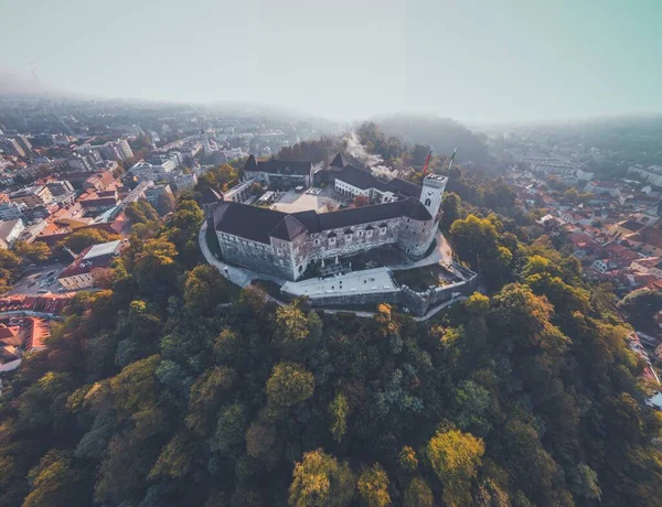 Château Ljubljuana Slovénie Par Drone — Photo