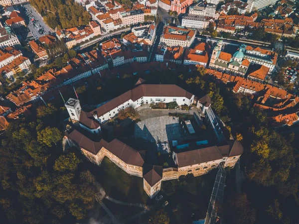 stock image Drone views of Ljubljana Castle in Slovenia