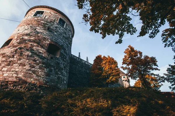 Widok Zamek Lublanie Słowenii — Zdjęcie stockowe