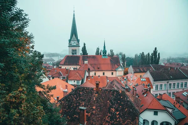 Výhled Okolních Ulic Lublaně Slovinsko — Stock fotografie
