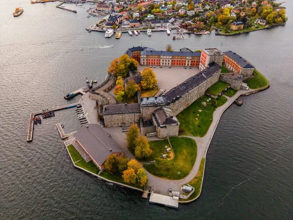 Замок Ваксхольм Помощью Дрона Ваксхольме Швеция — стоковое фото