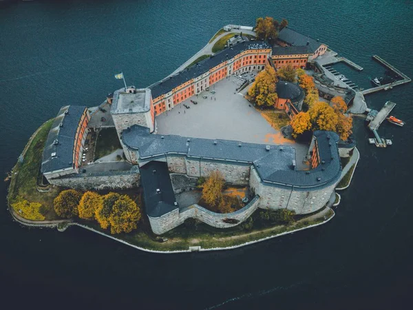 Замок Ваксхольм Помощью Дрона Ваксхольме Швеция — стоковое фото