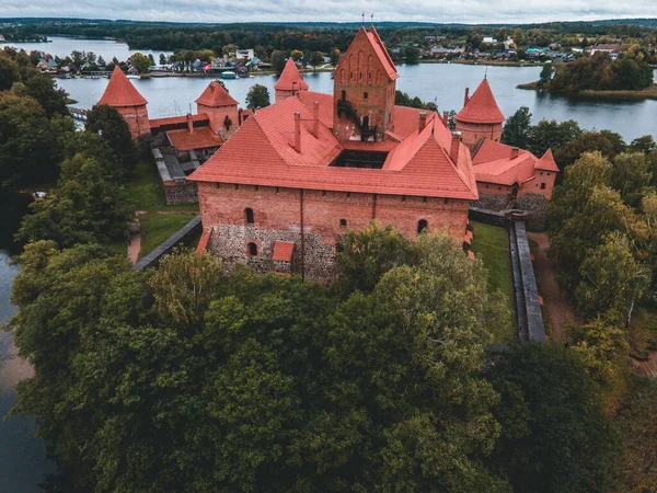 Trakai Island Castle Drone Lithuania — Stock Photo, Image