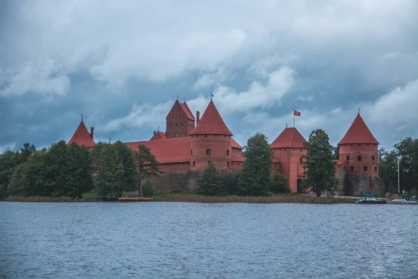 Κάστρο Trakai Νησί Δει Στο Trakai Λιθουανία — Φωτογραφία Αρχείου