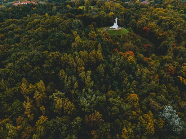 Monumento Las Tres Cruces Por Dron Vilna Lituania —  Fotos de Stock