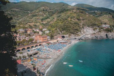 Monterosso al Mare 'nin Cinque Terre, İtalya manzarası