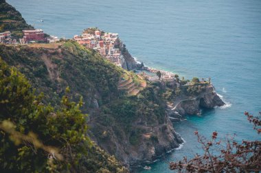 Manarola 'nın Cinque Terre, İtalya manzarası