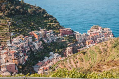 Manarola 'nın Cinque Terre, İtalya manzarası