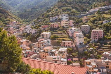 İtalya Cinque Terre 'deki Riomaggiore Manzaraları